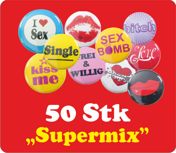 50 er Pack Buttons "Supermix" - zum Schließen ins Bild klicken